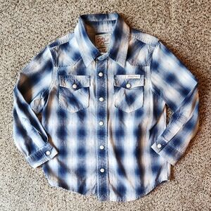 Lucky Brand | Western Style Blue Plaid Shirt